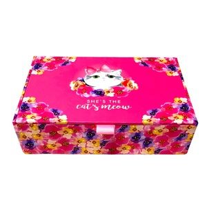 Lady Jayne Cat’s Meow Pink Cigar Box (10553), Large